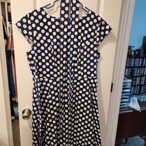 Dressystar Women Vintage 1950s Retro Rockabilly Prom Dress Cap-Sleeve 3X Blue